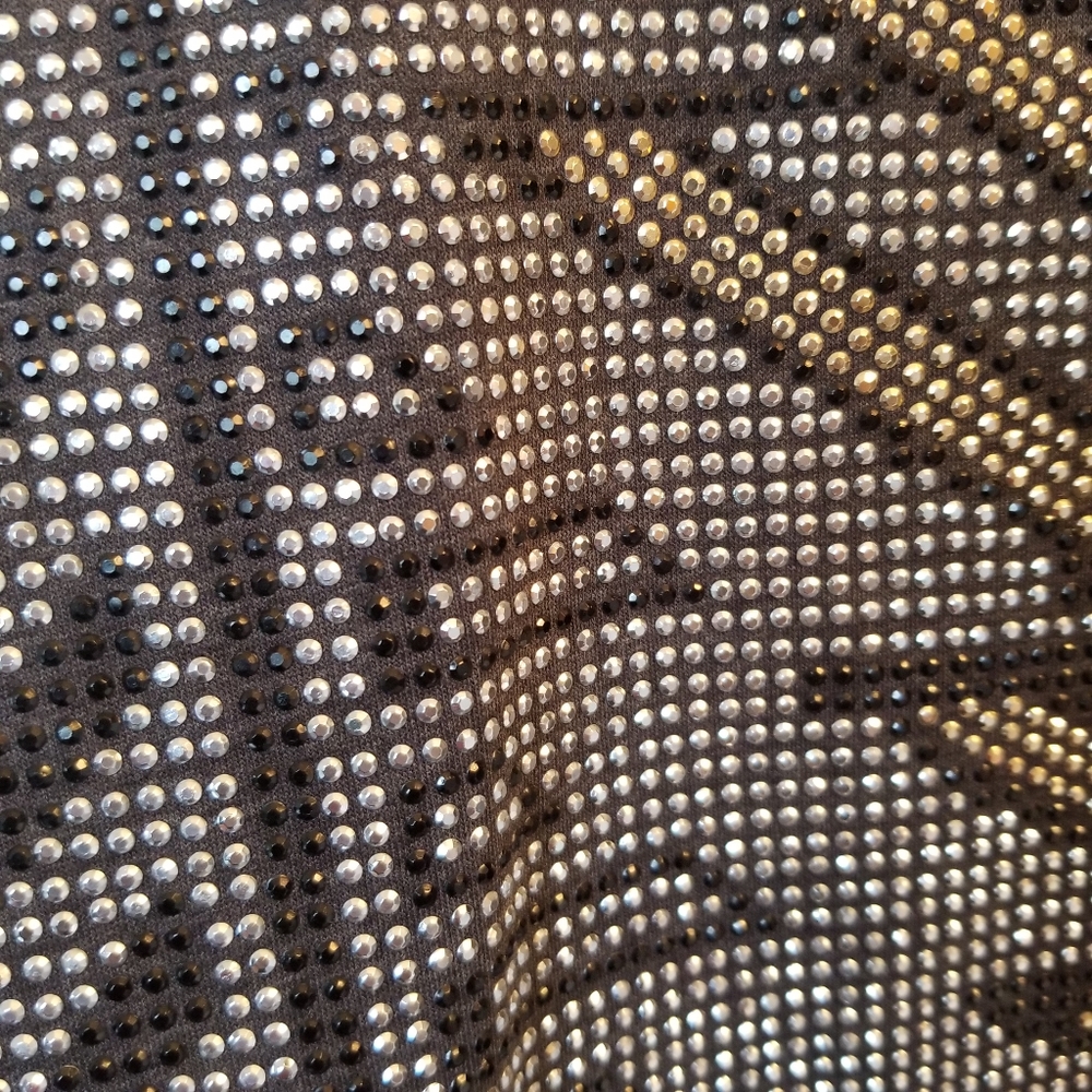 Gray Beaded Metallic Glitter Scope Longsleeve Top - image 5